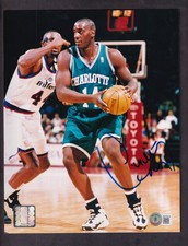 Anthony Mason Charlotte Hornets Autographed 8x10 Photo Beckett RIP 2015