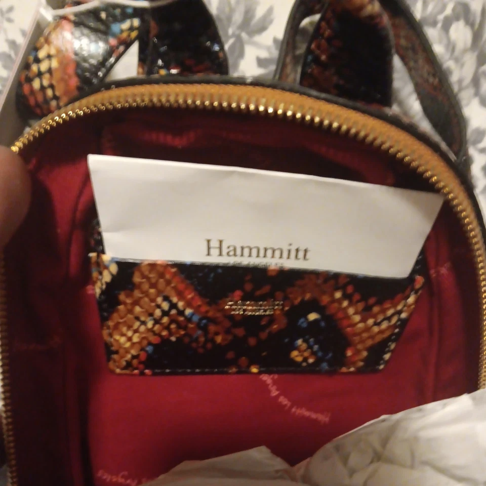 Hammitt Hunter 2 средний ботанический змея кожаный рюкзак Дамская сумка с Ярлыками потрясающий A - Изображение 4 из 4