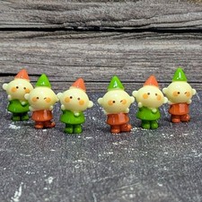 6 Piece Set Mini Miniature Tiny Elves Elf 3 Pairs Christmas Craft Supplies