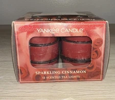 Yankee Candle 12pc Lot Scented Tea Lights ~ Sparkling Cinnamon ~ New 2025