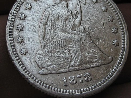 1878 P, S, or CC Seated Liberty Silver Quarter- XF Details