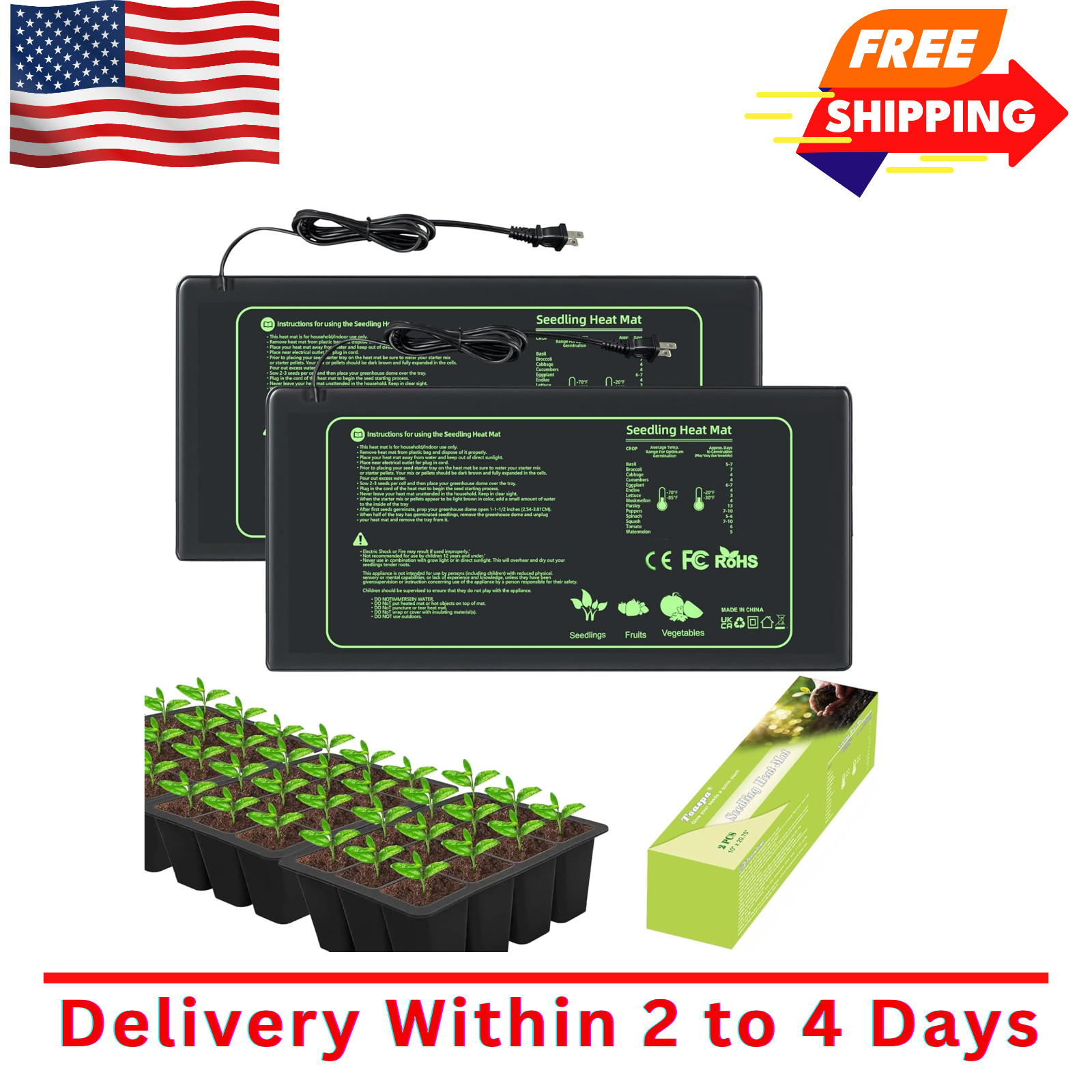Seedling Heat Mat 2 Pack Heat Mats for Seed Starting Plants 