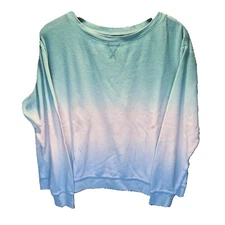 Splendid Dip Dye Ombre Waffle Knit Pullover Sweater Size Medium Soft Top