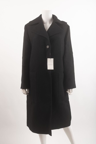 Massimo Dutti Limited Ed Womens Long Wool Coat S Small Black 6469/555 NWT