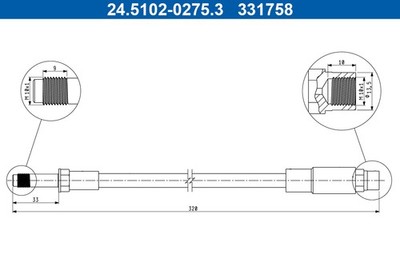 24.5102-0275.3 ATE Brake Hose for BMW