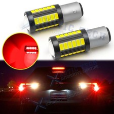 2pcs Red 2357 1157 Projector Lens 80W LED Brake Tail Light Bulb Replacement Kit