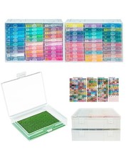 60PCS Diamond Art Trays with Lids - Diamond Painting Storage Organizer, White