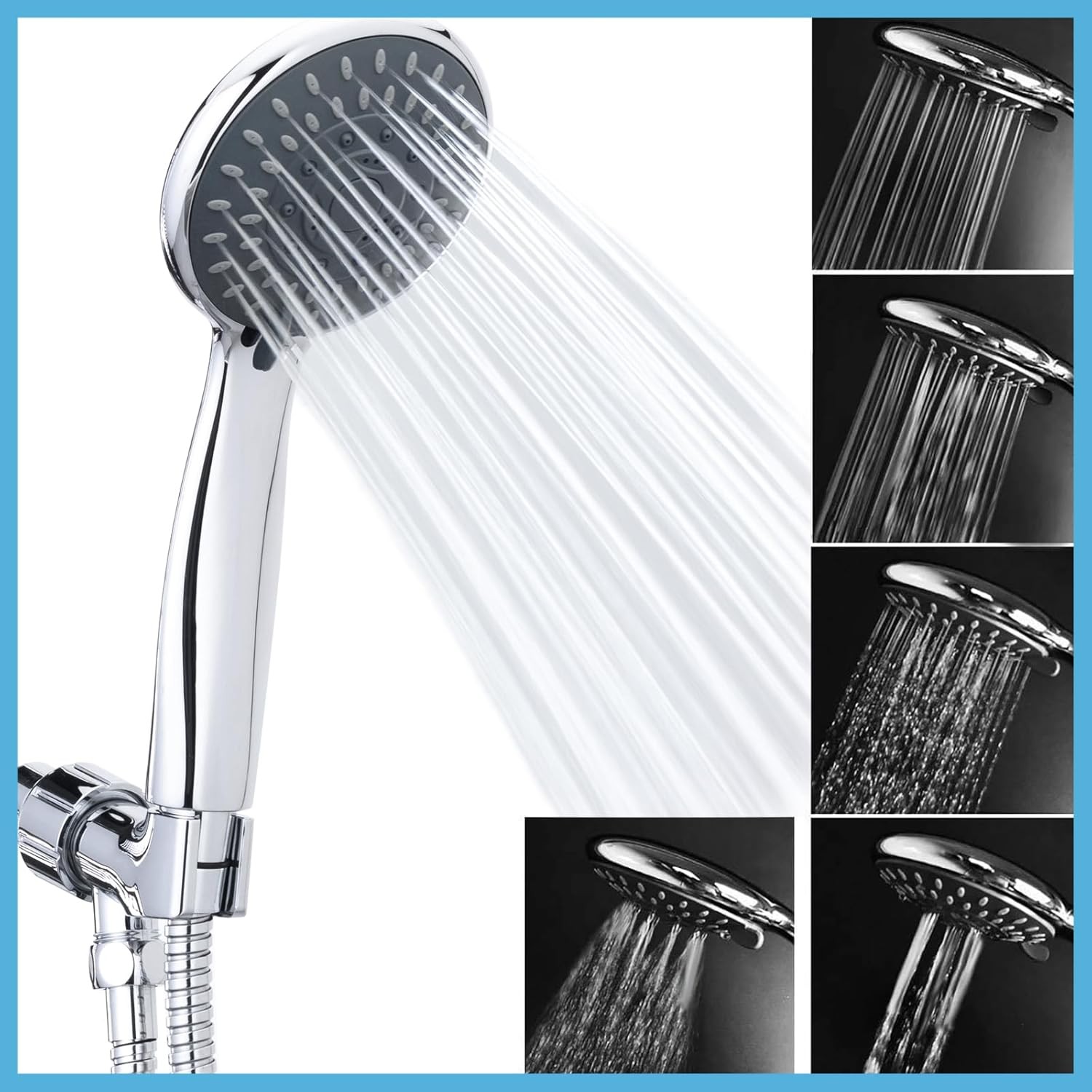 Briout Filtered Shower Head with Handheld, High Pressure Silver&amp;Filtered 