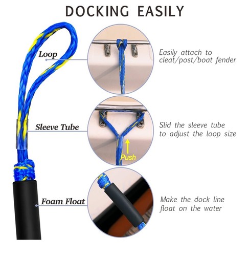 Premium Bungee Dock Lines 2 Pack Marine Boat Dock Lines 2 Feet Fender Lines New - Bild 5 von 7