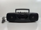 Sony CFS-B11 Portable AM/FM Radio Cassette-Corder Tape Boombox Recorder - Works!