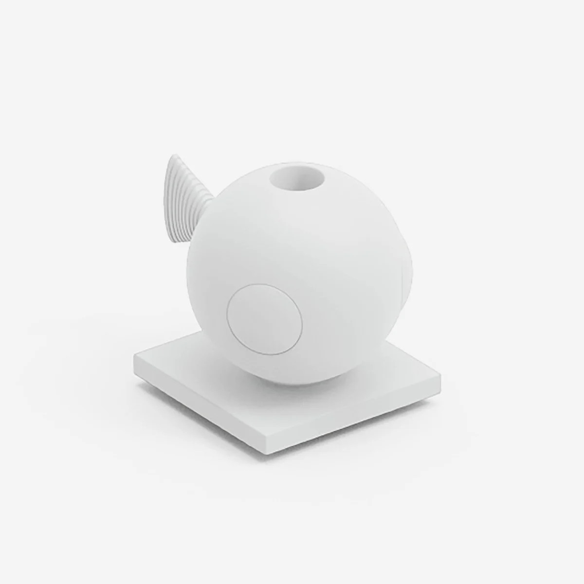 Pot lumineux extérieur rechargeable Fugu LED sans fil en polyéthylène blanc