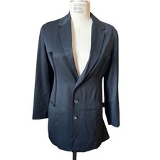 Vintage Yohji Yamamoto Architectural Wool Black Single Breasted Blazer Size 1