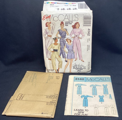 Vtg Sewing Pattern, McCalls 4142 Pantsuit Medium 6-16 1989 Uncut - ships free