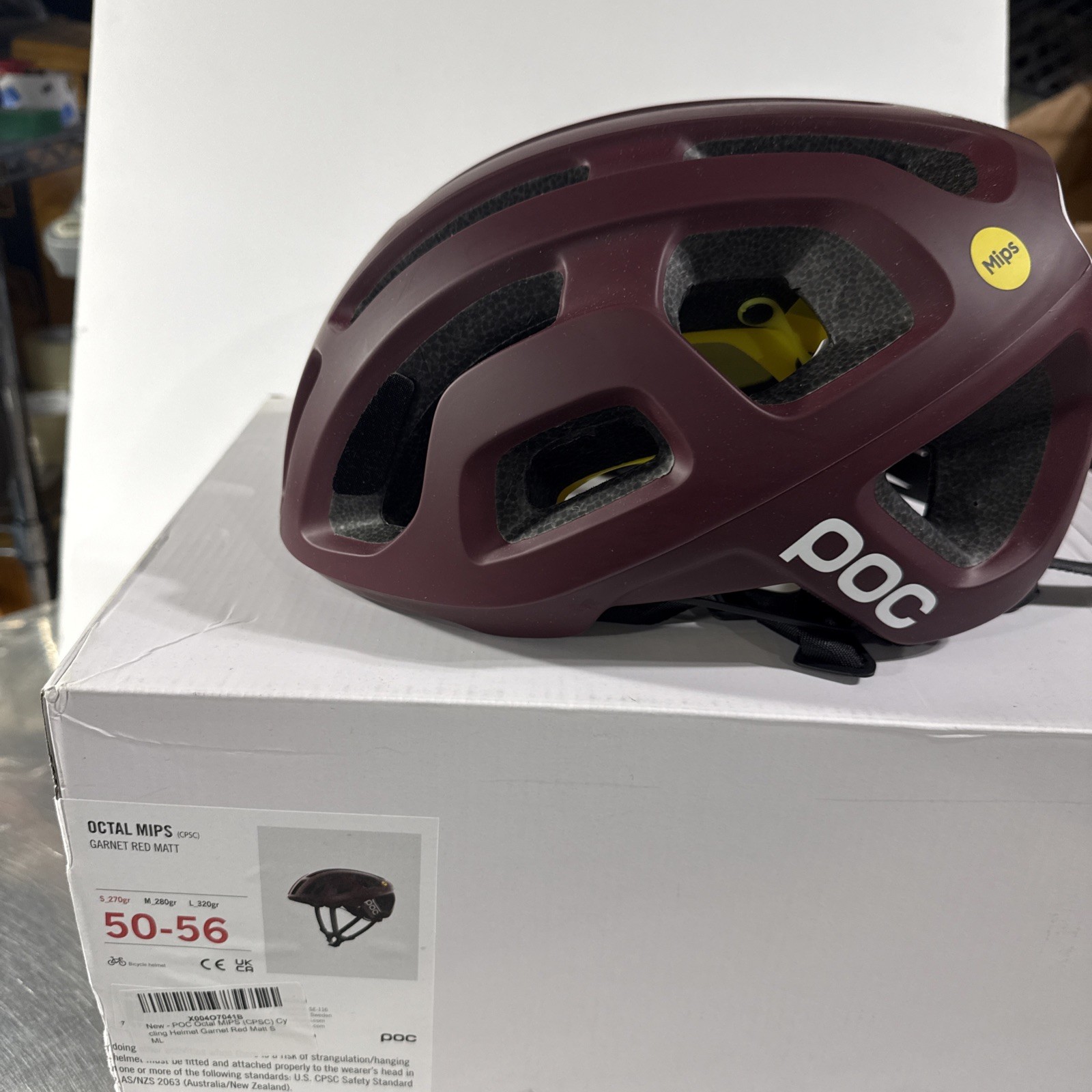 POC Unisex Octal Mips bike biking Helmet - Garnet Red Matt, Size S 50-56cm NEW