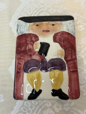 Vintage Shorter & Son Staffordshire handbemalte Keramikdose - Harlekin Design