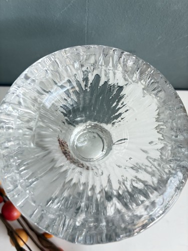 Vintage Scandinavian Ice Glass Candlestick - Pukeberg 9 Cm - Picture 12 of 15