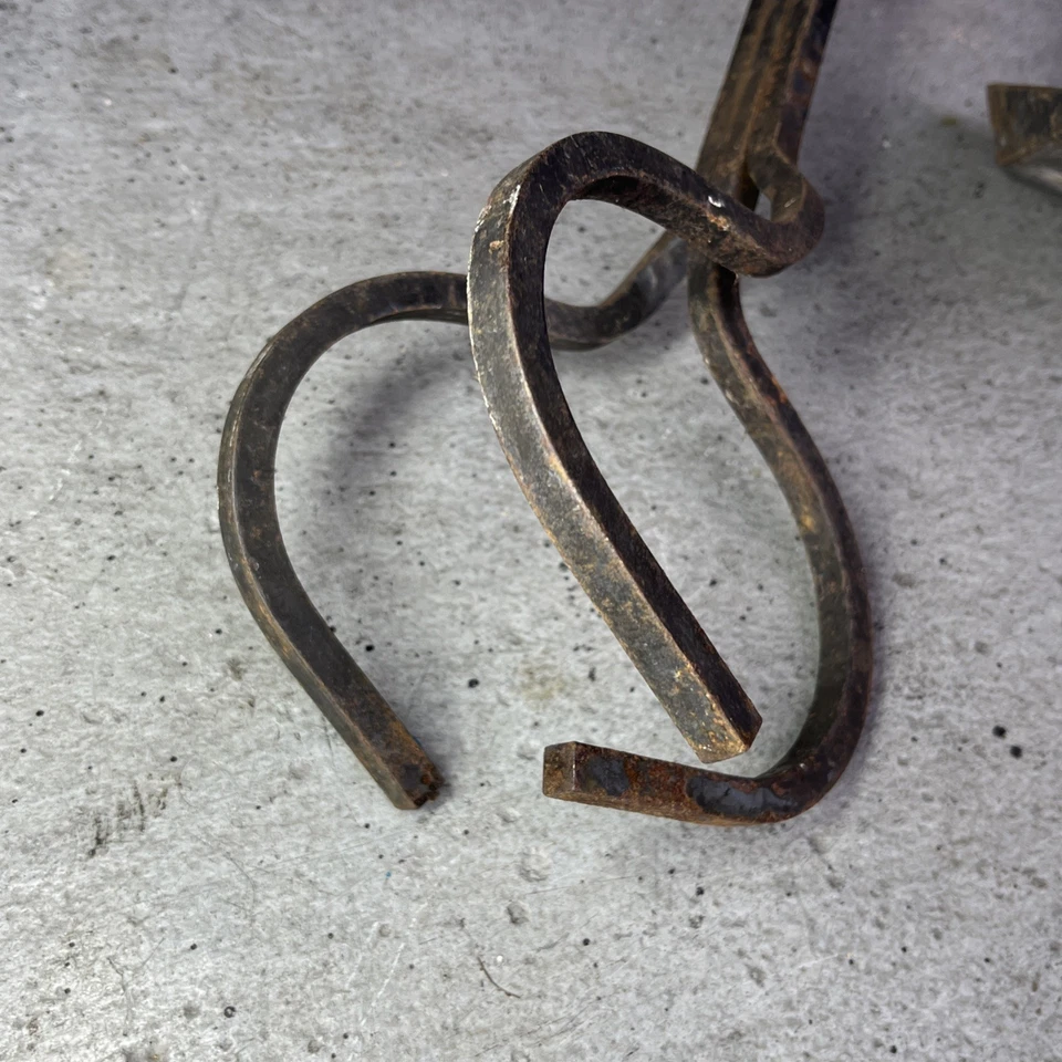 Juego de 2 pinzas y pala de hierro forjado forjado a mano de colección 31 Foto 4 de 4