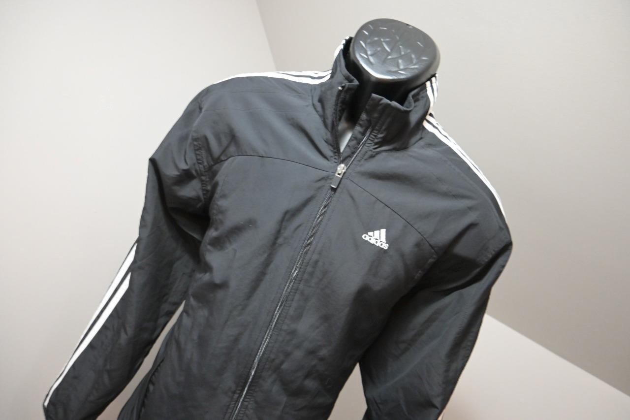 Adidas Track Jacket Performance Black Striped Ful… - image 4