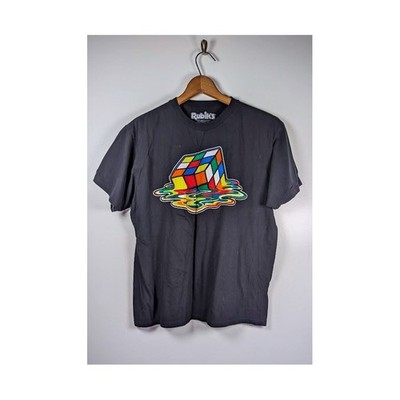 Rubiks Cube Melting Graphic T-Shirt Mens Size Large Ripple Junction Retro Game