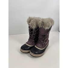 Sorel Snow Boots Kids 2 Purple Joan of Arctic Waterproof Faux Fur NY1966-574