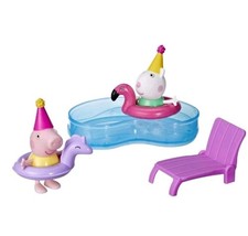 Peppa Pig Peppa  s Pool Party Playset with 2 Figures and 4 Accessories, Preschool