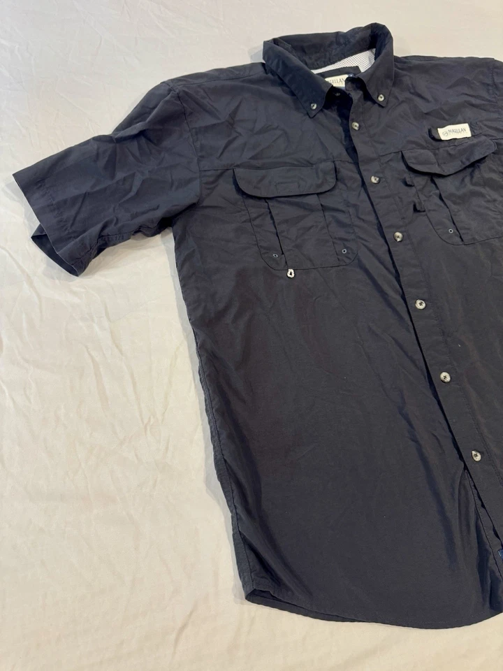 批量 2 件 麦哲伦 宽鬆合身 鱼具 通风衬衫 男式 中号 黑色 白色 — 第 3/4 张图片