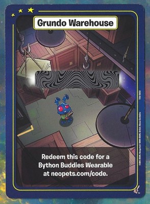 Neopets Void Within Grundo Warehouse Redeem Code YVW-GW03 Bython Buddie Wearable