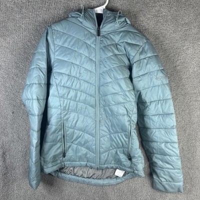 Columbia Jacket Womens XS Blue Hooded Fleece Lined Puffer Omni-Heat Winter Coat