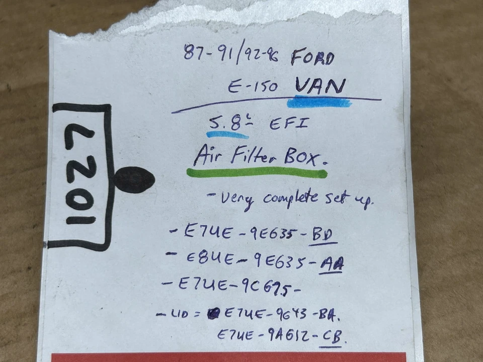 87-96 福特 E-150 Econoline VAN - 4.9 5.0 5.8 空气过滤器盒 外壳 全非质量 — 第 2/4 张图片