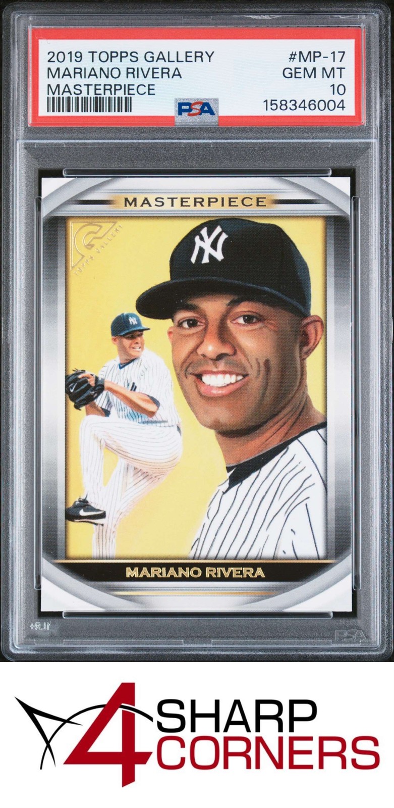 2019 TOPPS GALLERY MASTERPIECE #MP-17 MARIANO RIVERA HOF POP 4 PSA 10