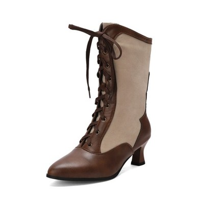 2025 Christmas Winter Women's Boots Brogue High Kitten Heels Dress Party  Boots | eBay