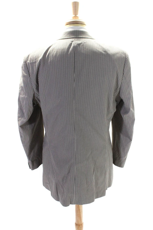 Traje Chaqueta Boss Hugo Boss Para Hombre Rayas Tres Botones Forrada Beige Talla 44R - Imagen 4 de 4