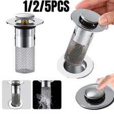 2-Pack Sink Stopper Hair Catcher Bathroom Pop Up Sink Drain Strainer Filter Plug