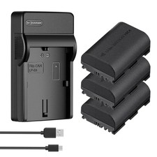 2650mAh LP-E6 Battery  USB Charger for Canon EOS 5DS R 5D Mark II 5D Mark III