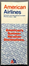 American Airlines Timetable Effective June 1, 1982