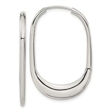 Chisel Stainless Steel Polished Hinged Hoop Earrings