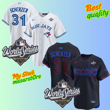Men's Toronto Blue Jays #31 Max Scherzer 2025 World Series Stitched Jersey