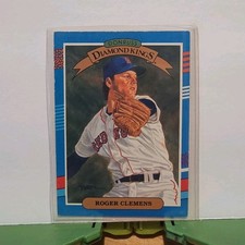Donruss 1991 Diamond Kings Roger Clemens #9 Boston Red Sox Baseball Red Stripes