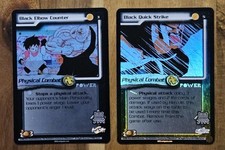 2002 Dragon Ball Z Foils Score Black Elbow Counter & Black Quick Strike NM/LP