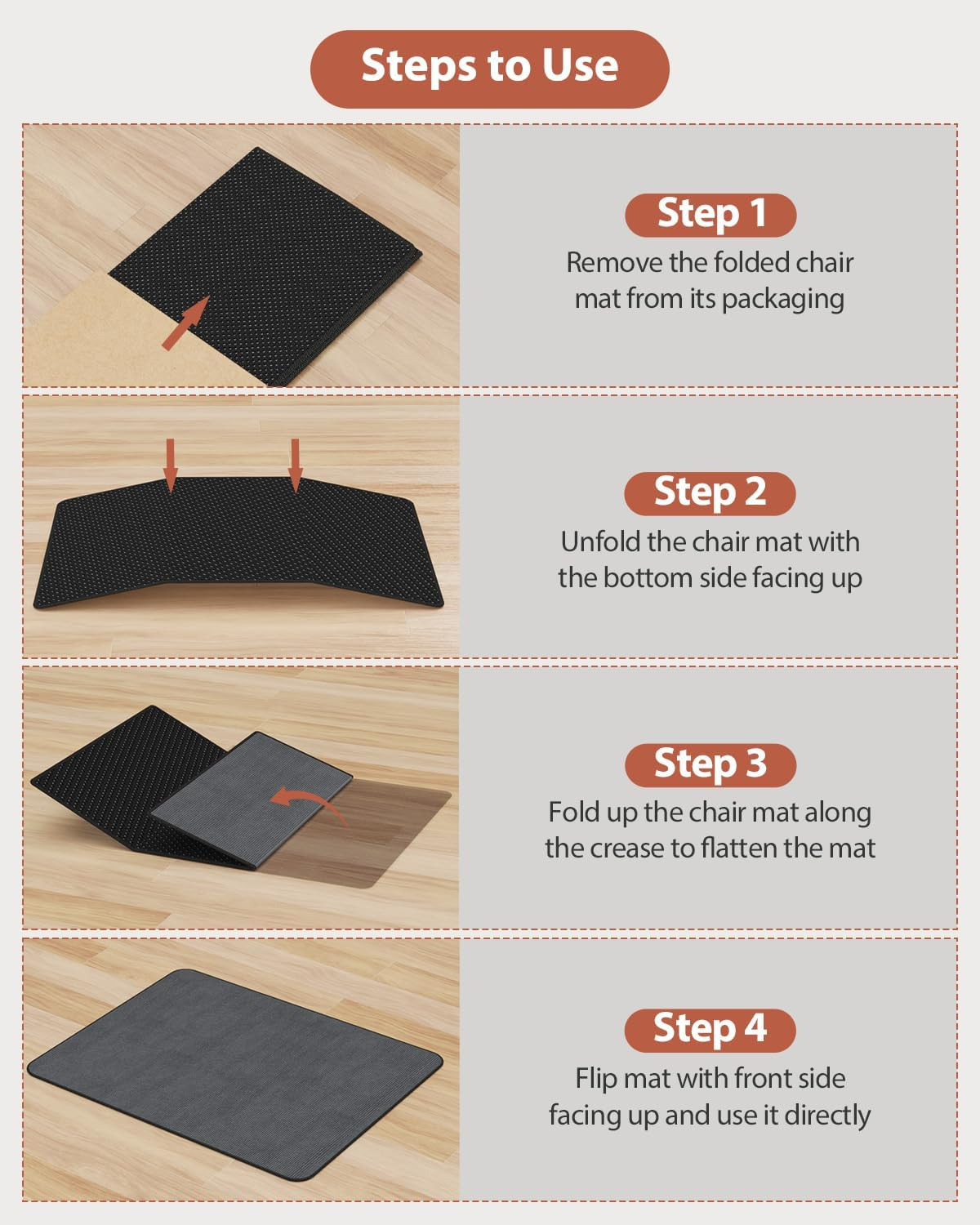 Office Chair Mat for Hardwood Floor and Low Pile Carpet, 35.5" X 47.2 ...