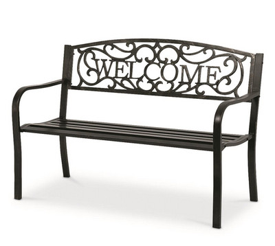 Outdoor Garden Bench Welcome Rv Park Lawn Patio Porch Furniture