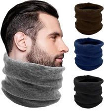 4 Pack Winter Thermal Neck Warmers, Fleece Lined Interior Gaiter Warm Scarf