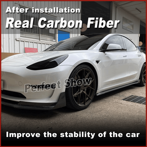 Faldas laterales de carbono faldas laterales accesorios faldones para Tesla Model 3 2016-2023 - Imagen 8 de 15