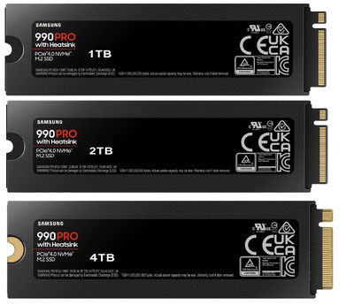 Samsung 990 PRO NVMe PCIe 4.0 mit Kühler SSD Festplatte M.2 intern