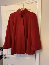 Jacques Vert Designer Red Woman Coat Bought From House Of Fraser Size 10 New