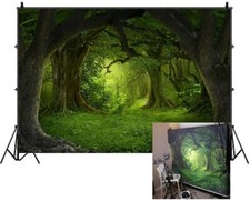 Green Jungle Forest Backdrop Kids Birthday Enchanted Background Studio Props