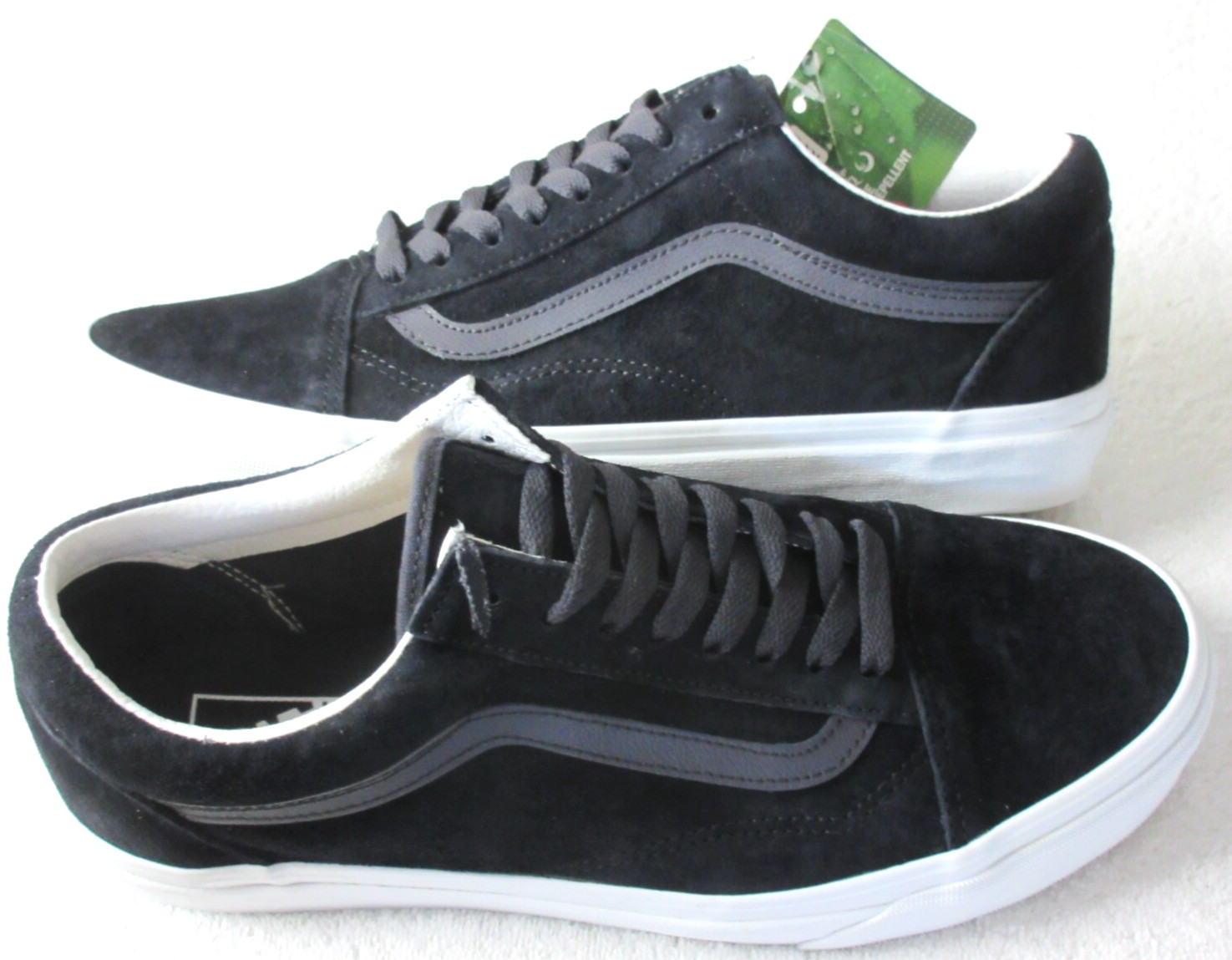 Vans Men's Old Skool Pig Suede Nine Iron Black Grey Skate shoes Size 8 NIB