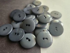12 Pewter Gray Color Circle slightly domed 2-hole sew through Buttons 3/4" 20mm