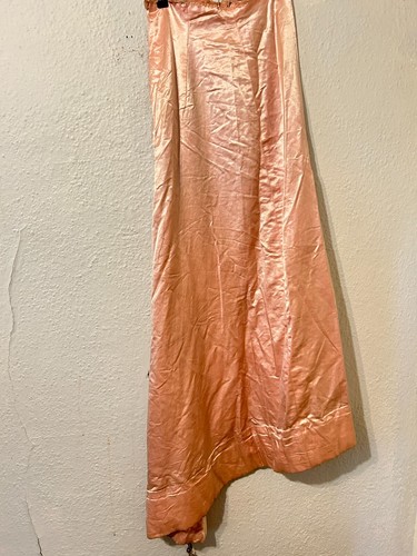 Antique 1900 Edwardian Pink Silk Skirt w Train Vintage 24" Waist Victorian - Picture 8 of 18