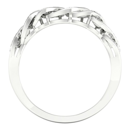 10K White Gold 1/4Ct Diamond Cuban Link Ring for Men - Picture 6 of 7